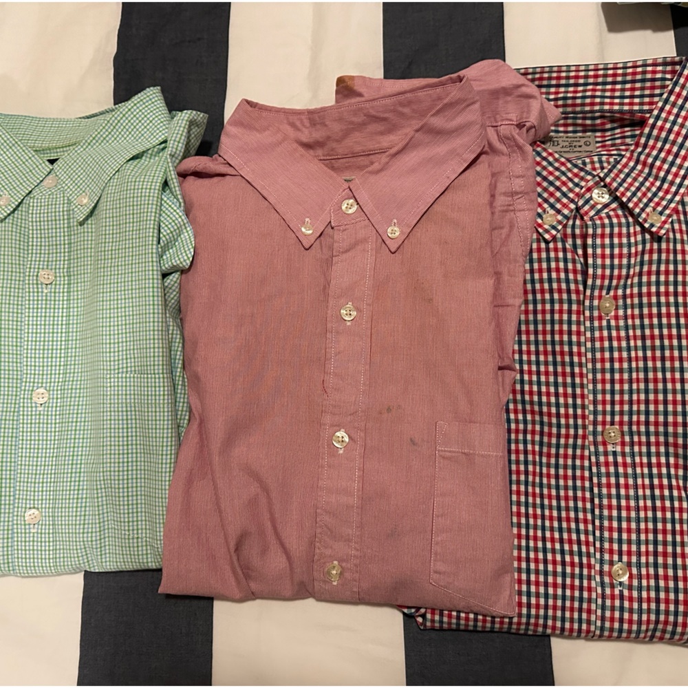 Lot of 3 J Crew long sleeve button down shirts size L